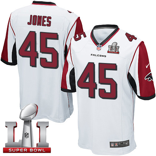 Nike Falcons #45 Deion Jones White Super Bowl LI 51 Youth Stitched NFL Elite Jersey